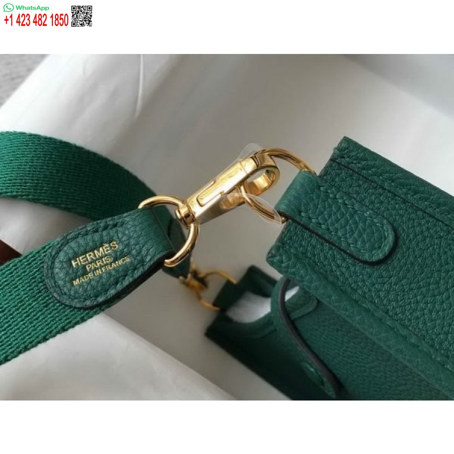 ماکت هرمس کیسه ایولین طراحی کیف کوتاه هرمس 20389 سگک طلایی سبز