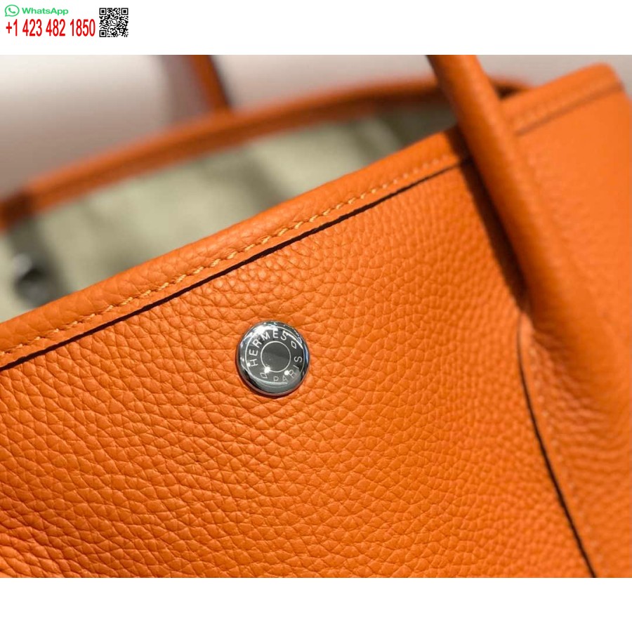 Replica Hermes Orange Clemence Trädgårdsfest 30cm Väska H239039