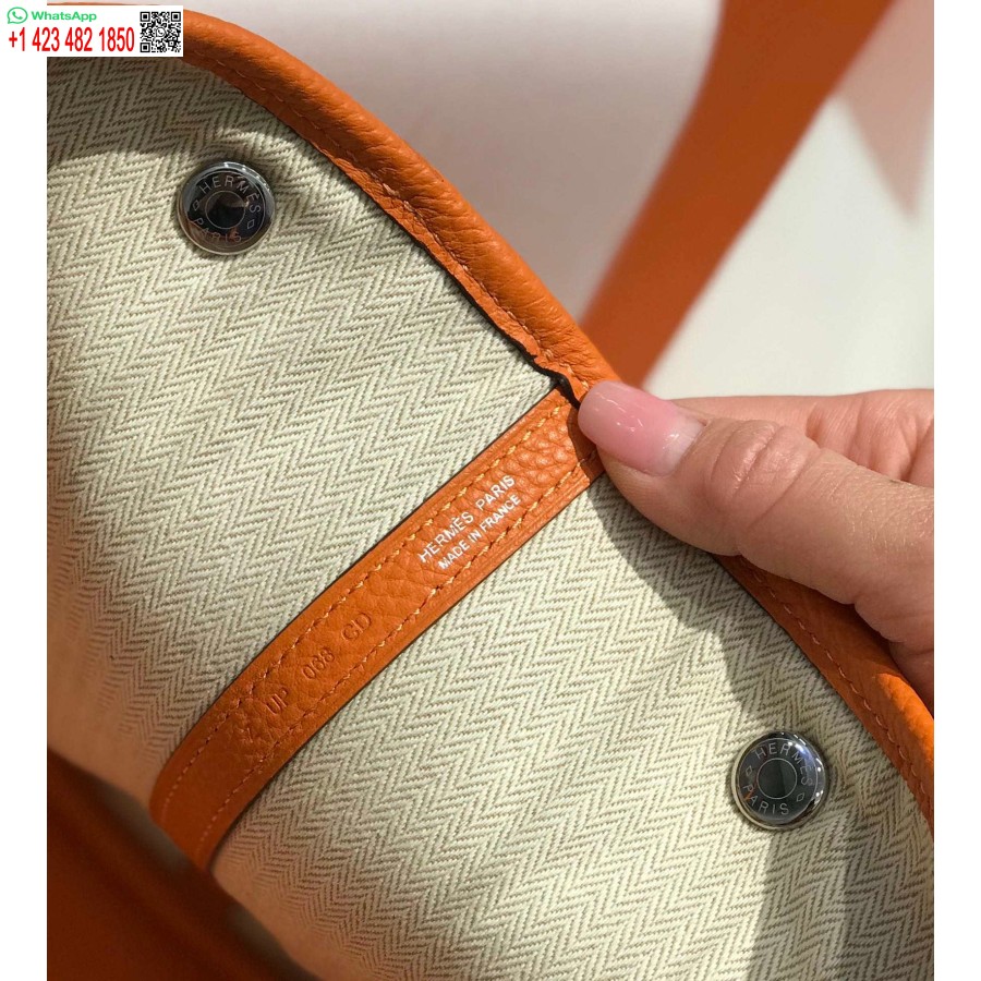 Replica Hermes Orange Clemence Trädgårdsfest 30cm Väska H239039