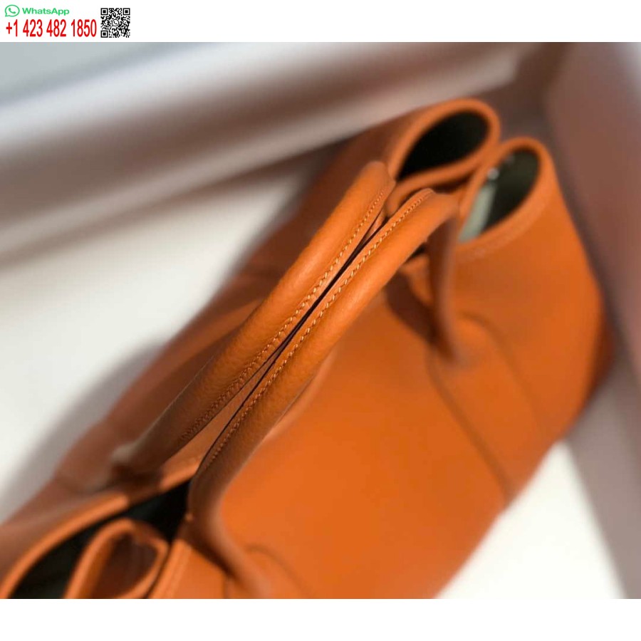 Replica Hermes Orange Clemence Trädgårdsfest 30cm Väska H239039