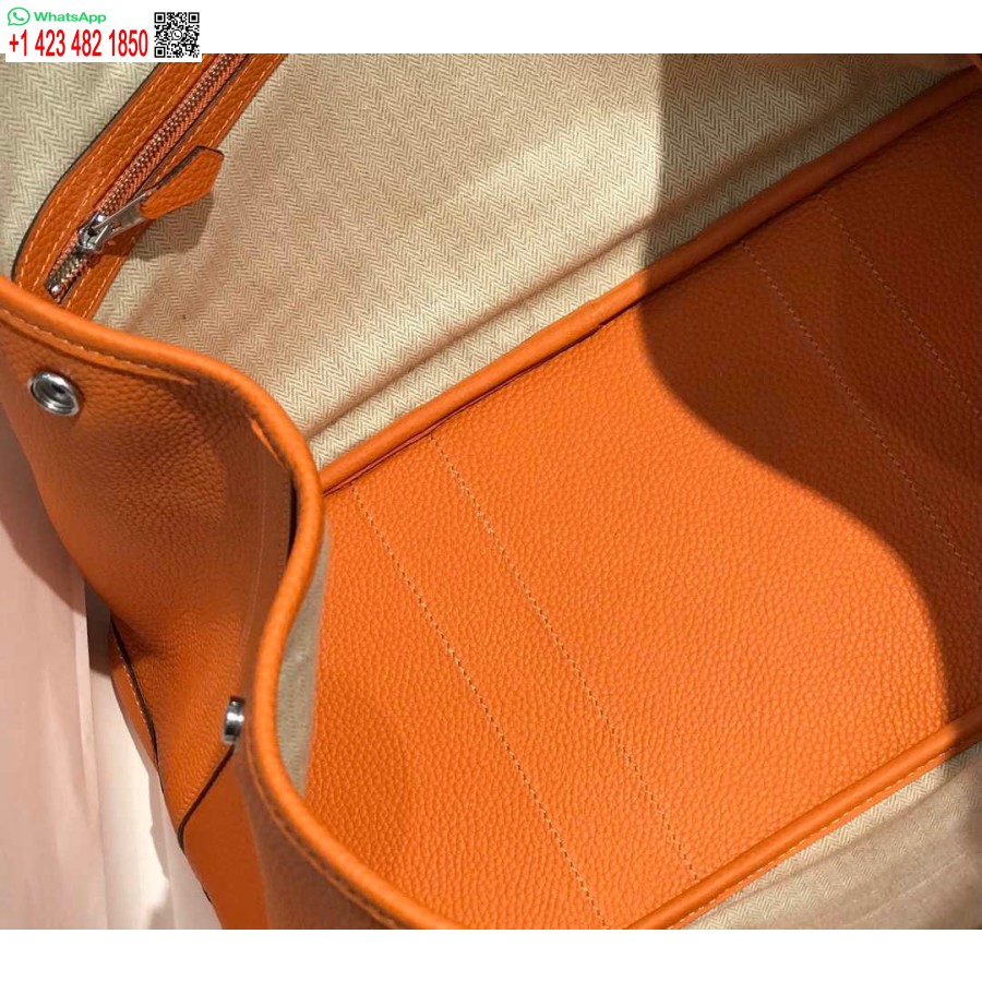 Replica Hermes Orange Clemence Trädgårdsfest 30cm Väska H239039