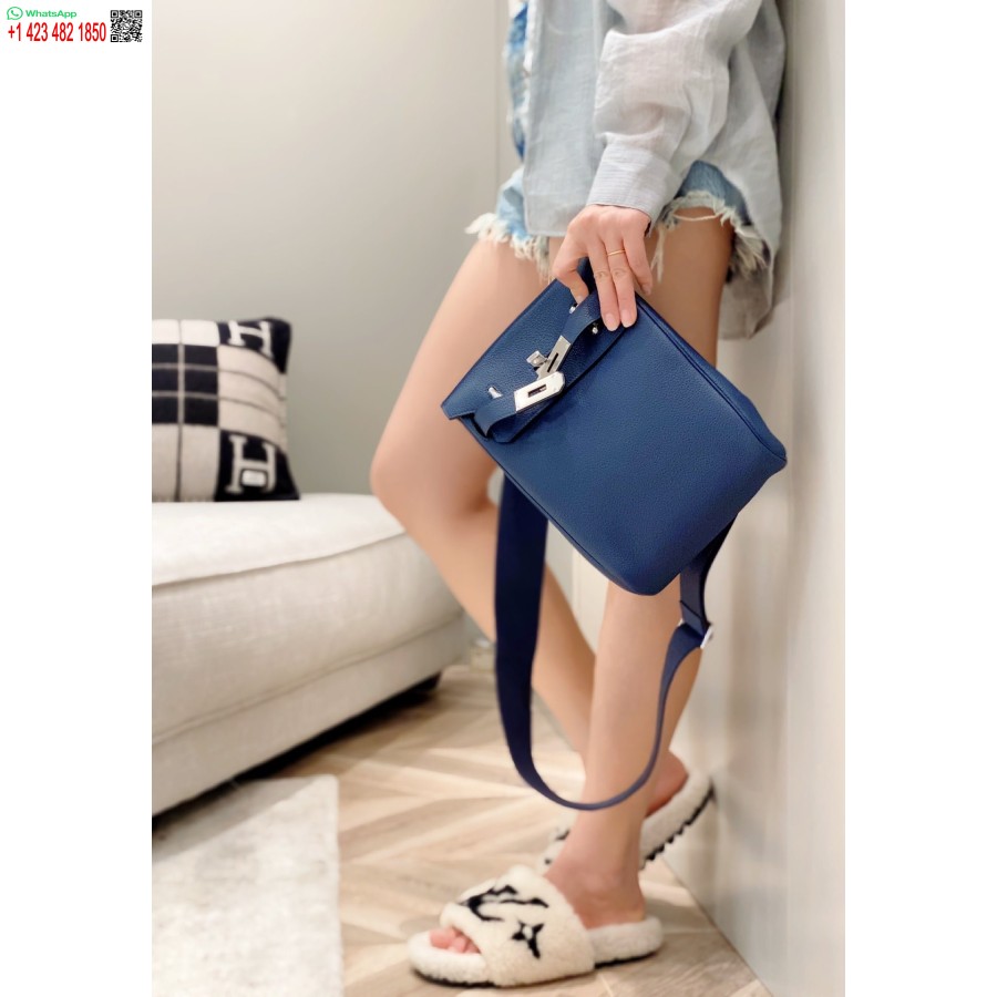 Replika Nahrbtnika Hermes H083591ck89 Hac A Dos Gm Mornarsko Modra