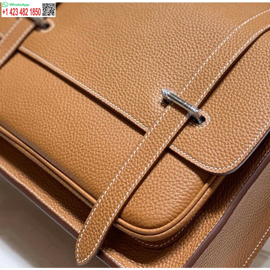 реплика Hermes H074774ck37 Steve легкая сумка-мессенджер коричневая