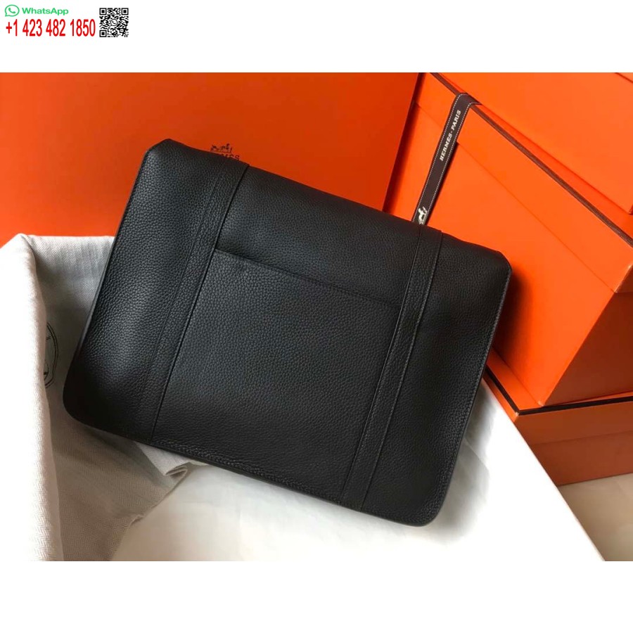 Replika Hermes H074774ck37 Steve Light Kurirske Torbe 34 Cm črna