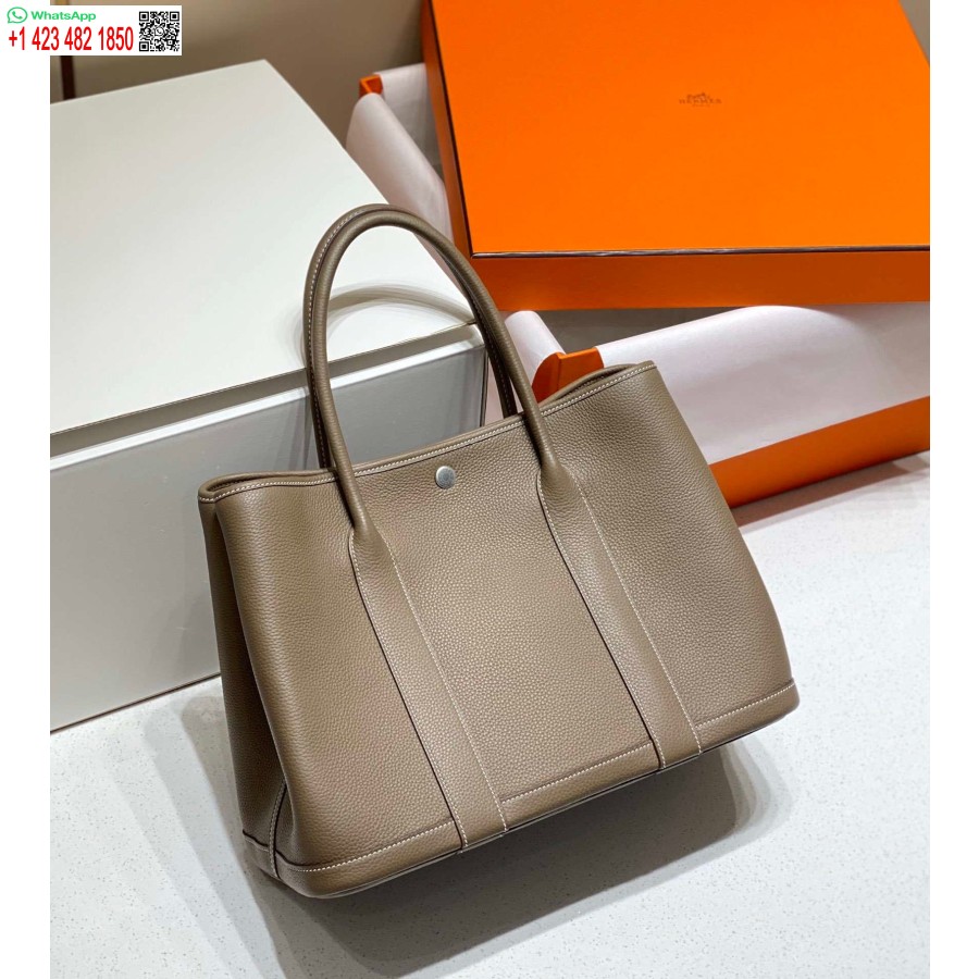 Реплика сумки Hermes Grey Togo среднего размера для садовой вечеринки 36 см H239057