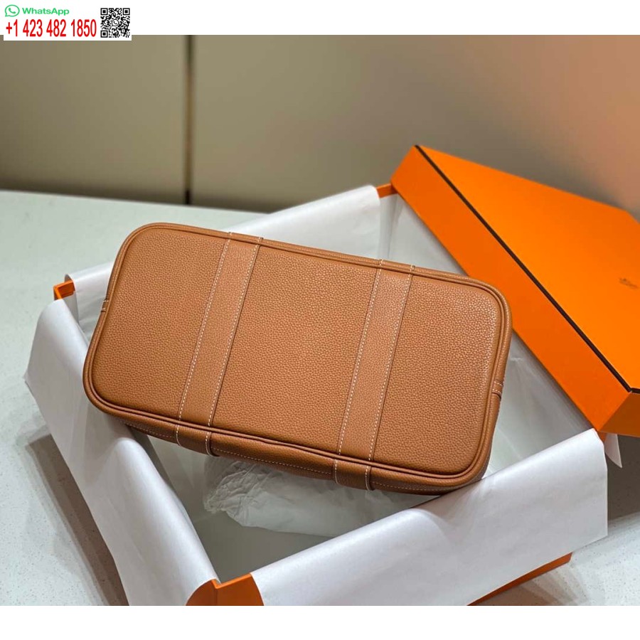 Реплика Hermes коричневая сумка Togo среднего размера для садовой вечеринки 36 см H239054