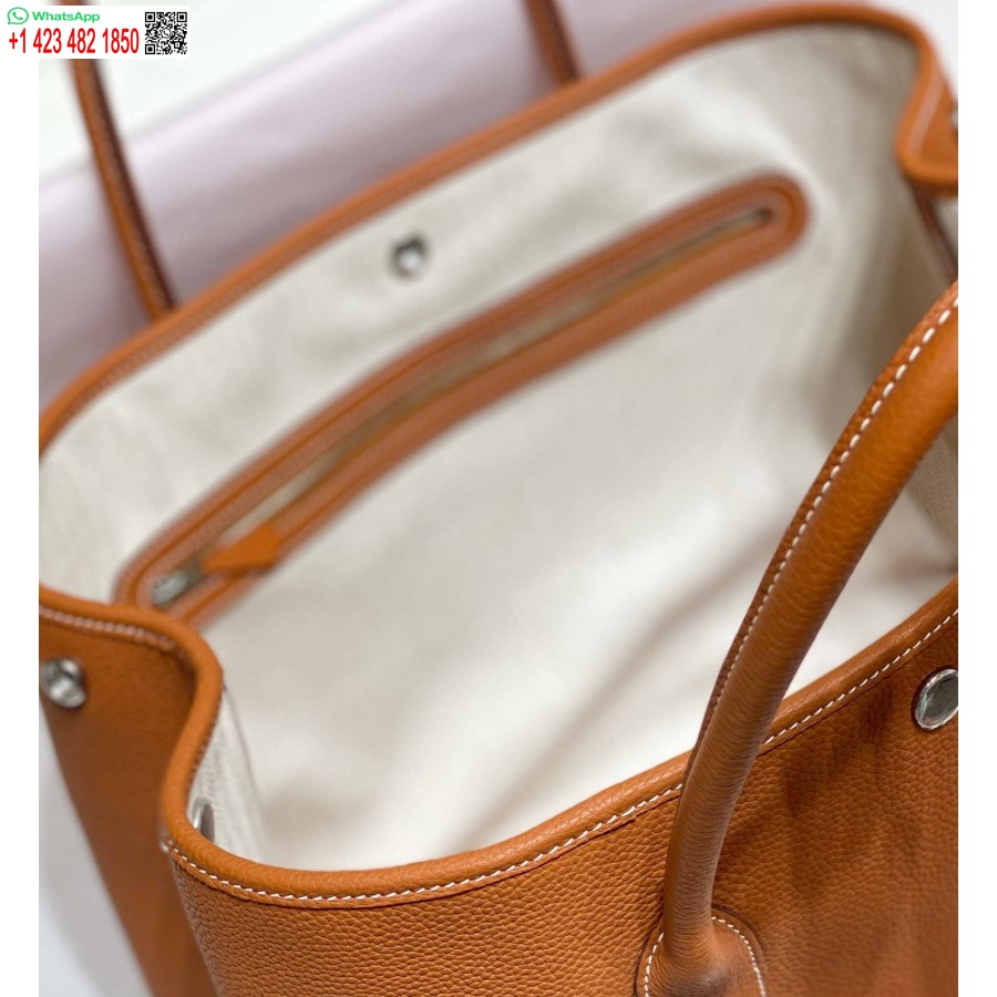 Реплика Hermes коричневая сумка Togo среднего размера для садовой вечеринки 36 см H239054