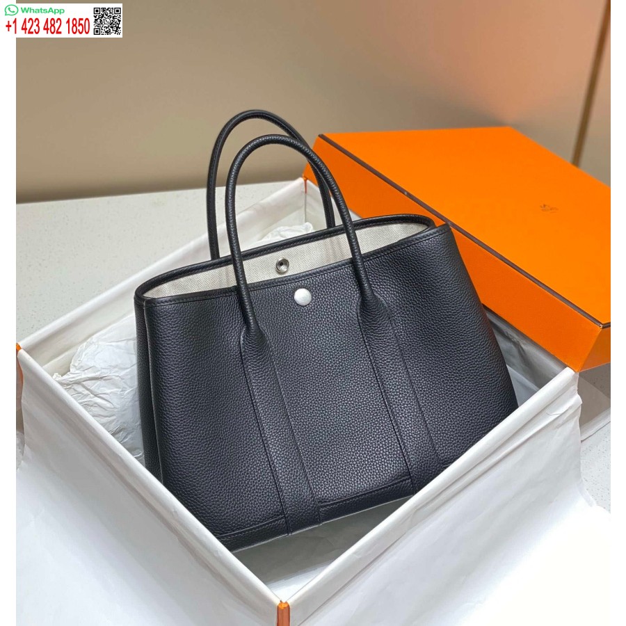 Replica Hermes Black Clemence Aiapidu 30cm Kott H239047