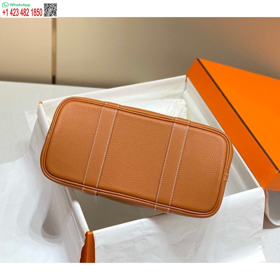 Geanta Replica Hermes Panza Bej Si Piele Maro Garden Party 30cm H239052