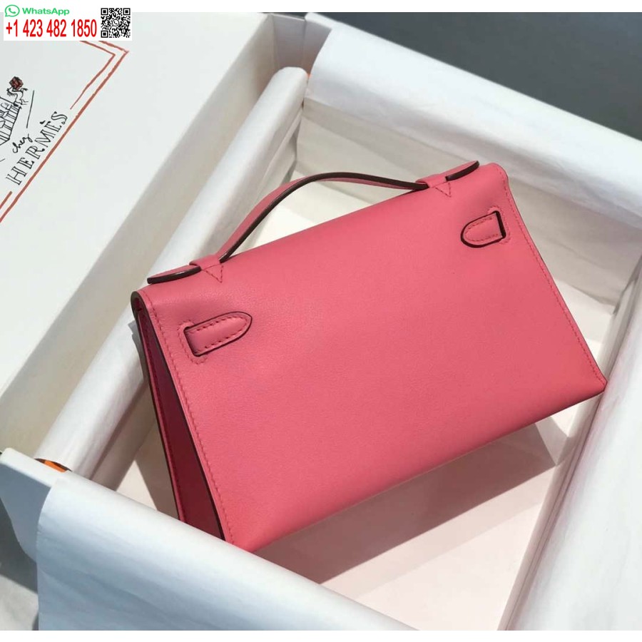 نسخة طبق الأصل هيرميس ميني كيلي بوشيت حقيبة جلدية سويفت فضية H230253