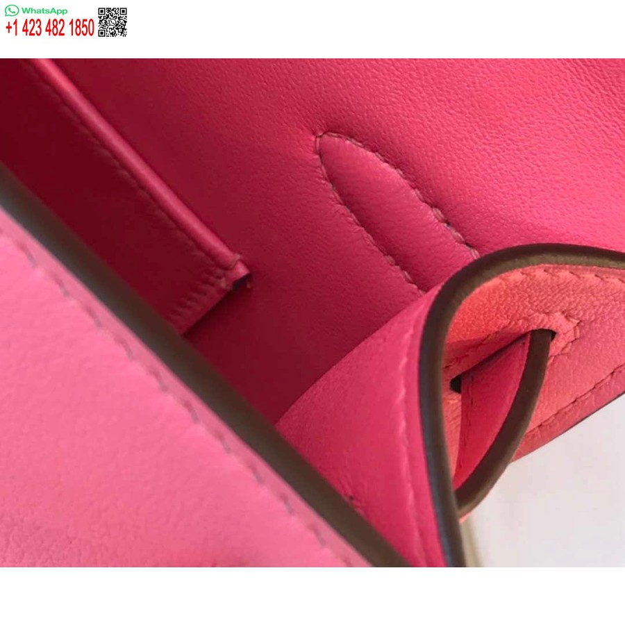 نسخة طبق الأصل هيرميس ميني كيلي بوشيت حقيبة جلدية سويفت فضية H230253