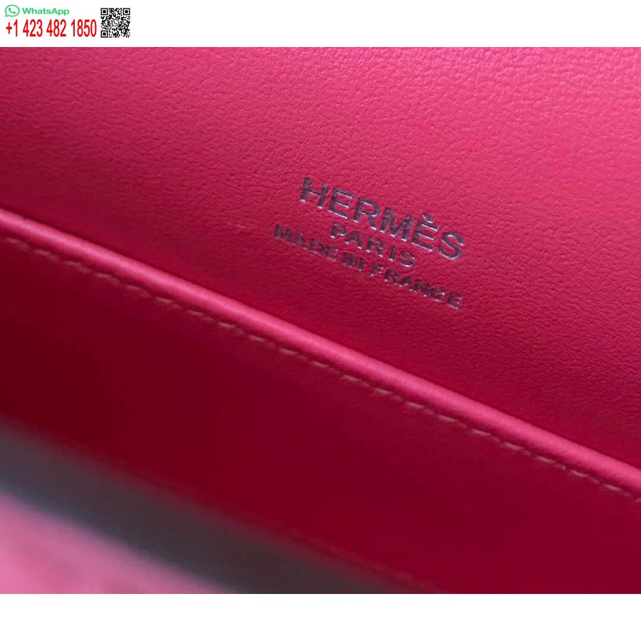 نسخة طبق الأصل هيرميس ميني كيلي بوشيت حقيبة جلدية سويفت فضية H230253