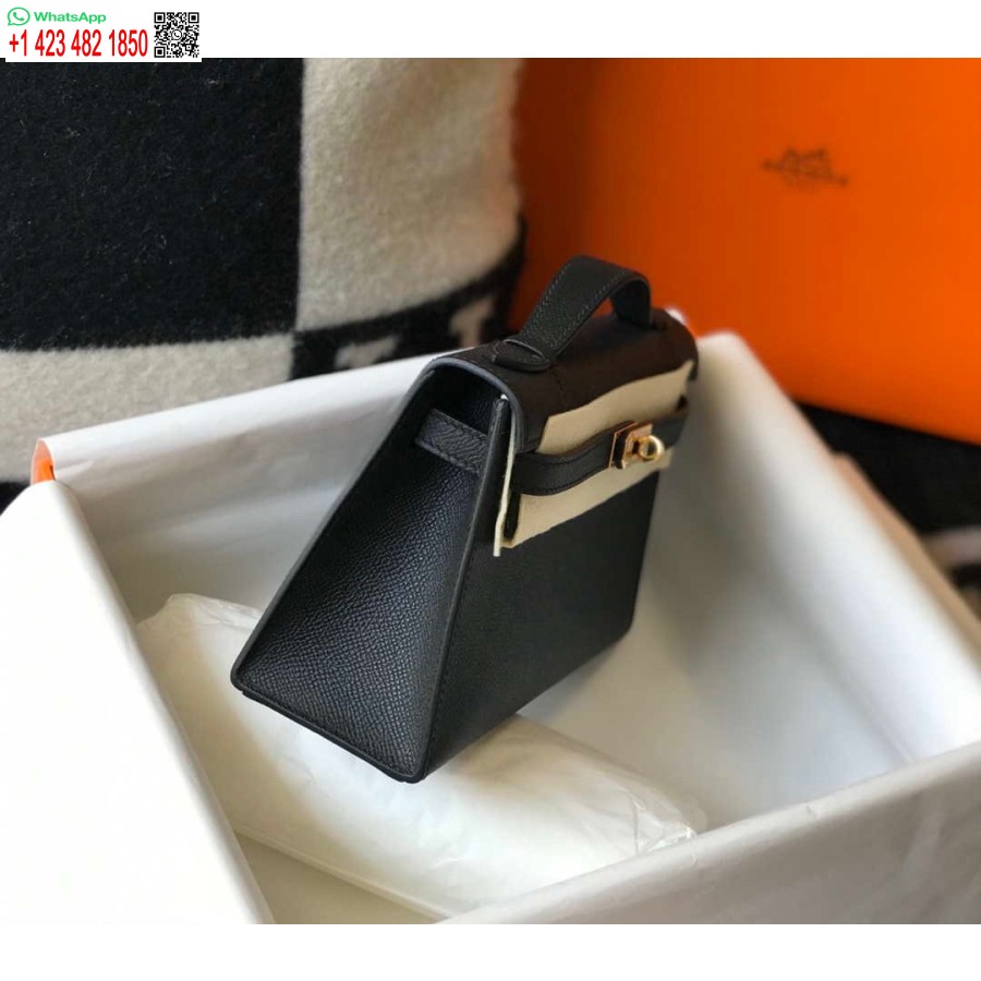 ماکت هرمس مینی کلی پوچت چرم اپسوم H230241 طلای سیاه