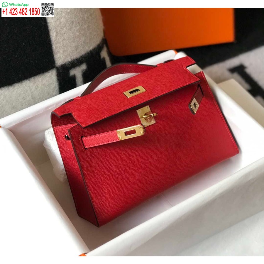 نسخة طبق الأصل هيرميس ميني كيلي بوشيت إبسوم جلد H230227 أحمر