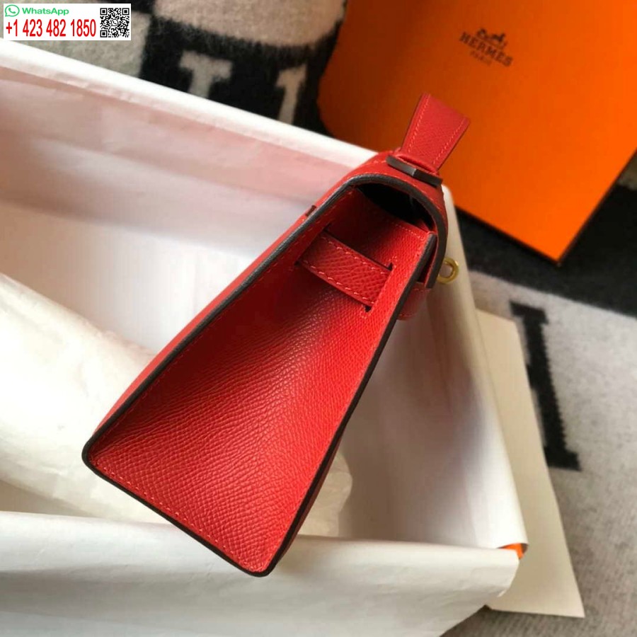 نسخة طبق الأصل هيرميس ميني كيلي بوشيت إبسوم جلد H230227 أحمر