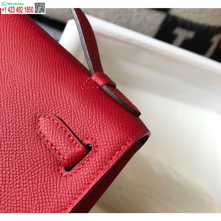 نسخة طبق الأصل هيرميس ميني كيلي بوشيت إبسوم جلد H230227 أحمر