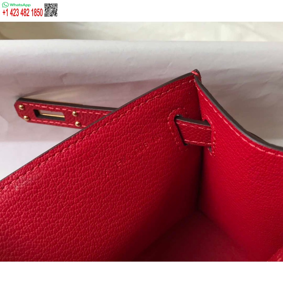 نسخة طبق الأصل هيرميس ميني كيلي بوشيت إبسوم جلد H230227 أحمر