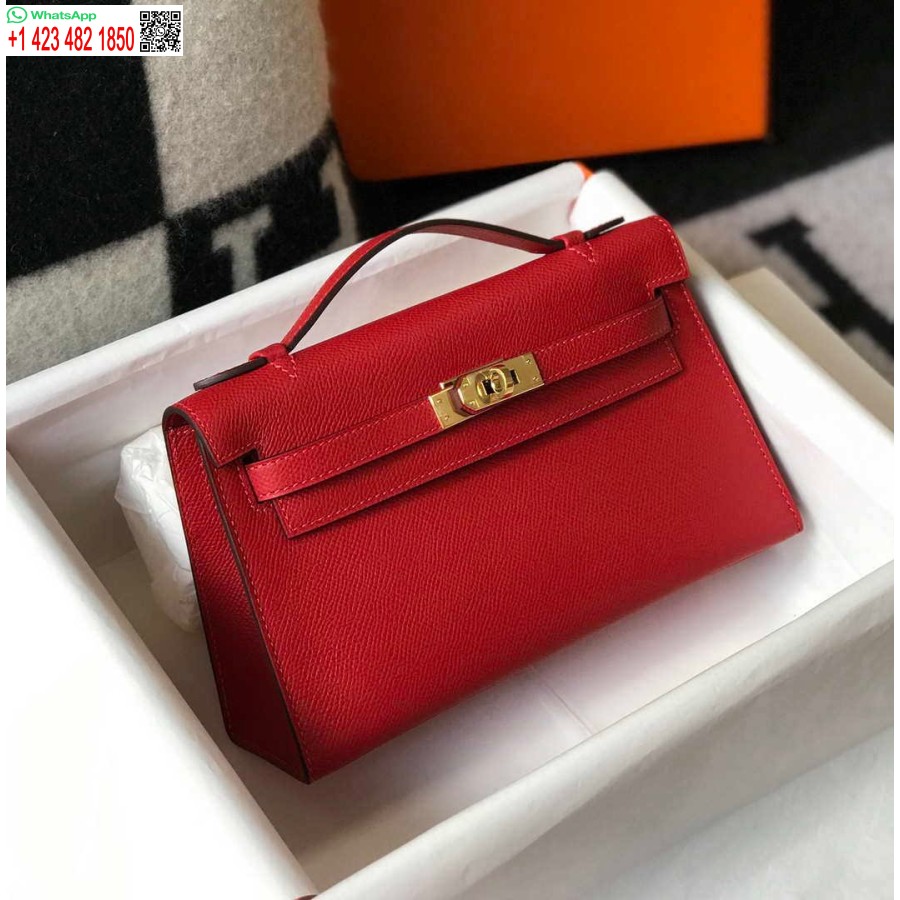 نسخة طبق الأصل هيرميس ميني كيلي بوشيت إبسوم جلد H230227 أحمر