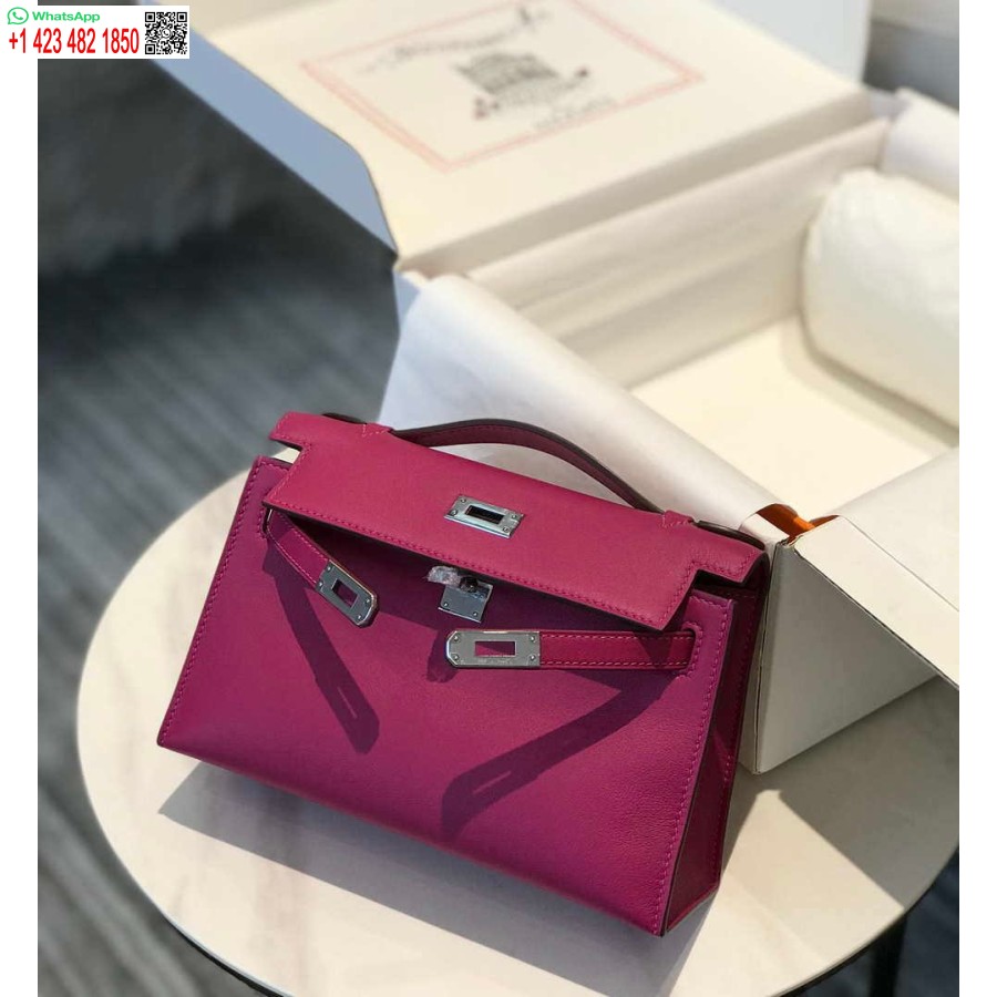 ماکت هرمس کلی پوچت کیف کلاچ چرمی سویفت نقره ای H230263