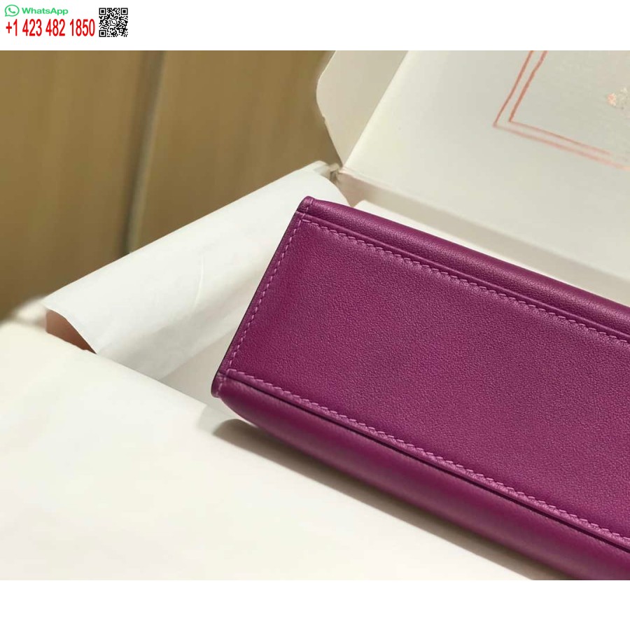 Replica Hermes Kelly Pouchette Swift Leather clutch bag Silver H230261