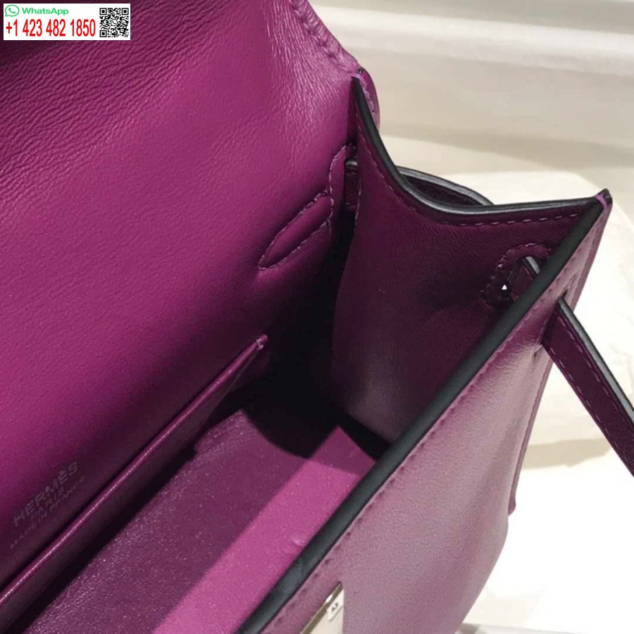 Replica Hermes Kelly Pouchette Swift Leather clutch bag Silver H230261