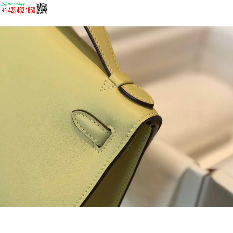 Реплика Hermes Kelly Pochette Swift кожаный клатч серебристый H230260