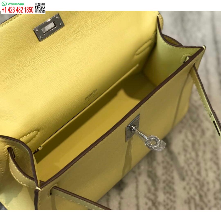 Реплика Hermes Kelly Pochette Swift кожаный клатч серебристый H230260