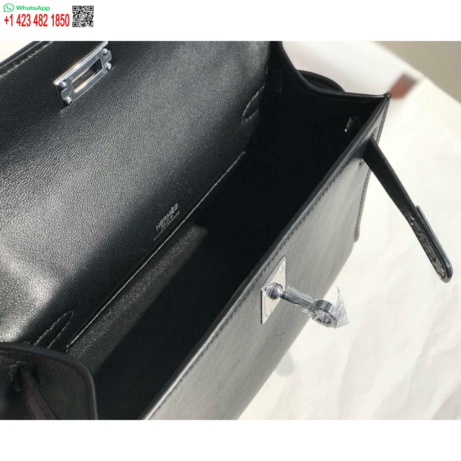 نسخة طبق الأصل هيرميس كيلي بوشيت حقيبة جلدية سويفت فضية H230258