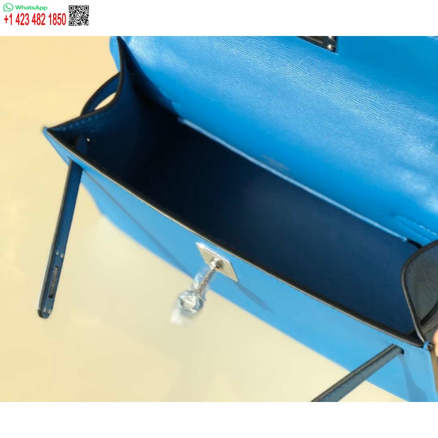 Реплика Hermes Kelly Pochette Swift кожаный клатч серебристый H230256