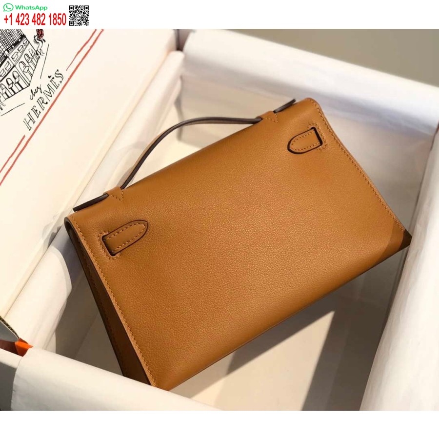 ماکت هرمس کلی پوچت کیف کلاچ چرم سوئیفت طلا H230276