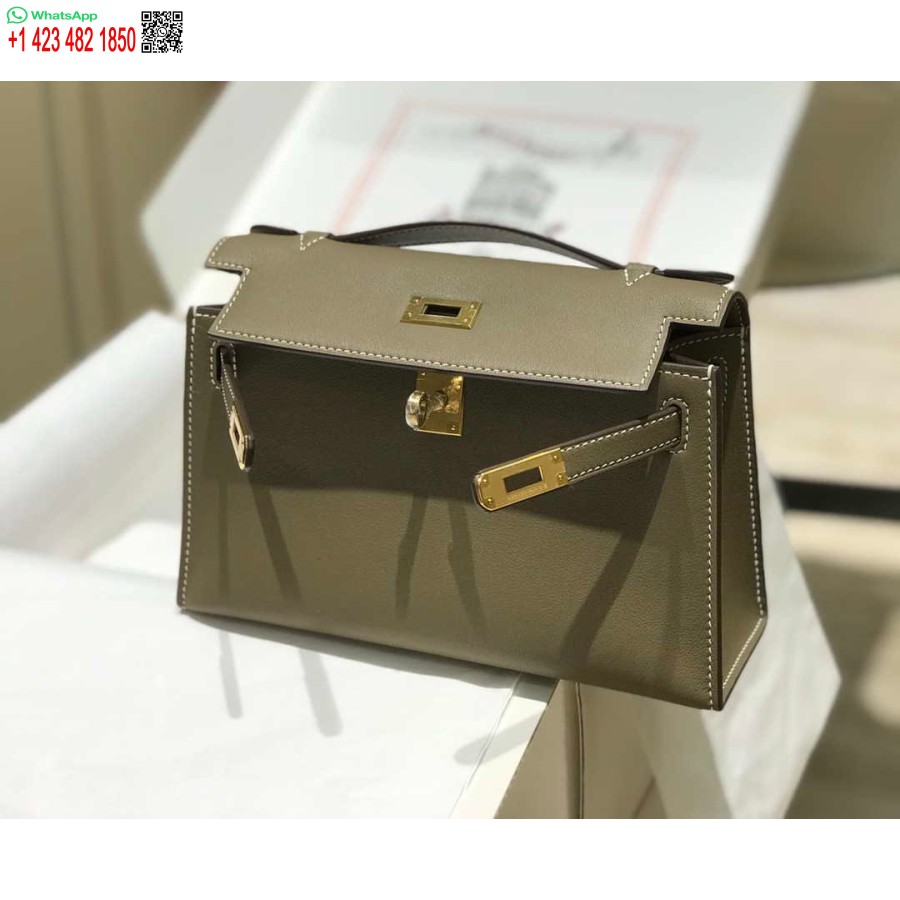 طبق الاصل هيرميس كيلي بوشيت سويفت حقيبة جلدية مخلب الذهب H230274