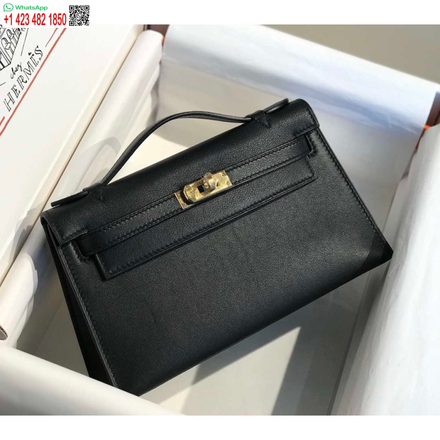 ماکت هرمس کلی پوچت کیف کلاچ چرمی سوئیفت طلا H230270