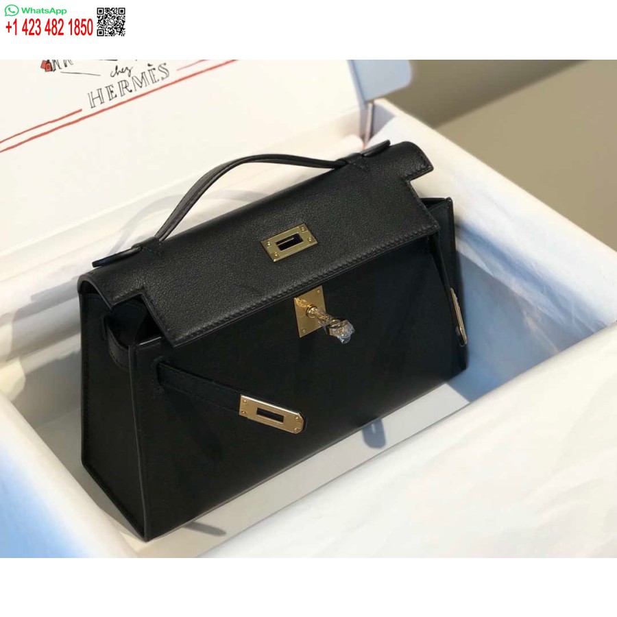 ماکت هرمس کلی پوچت کیف کلاچ چرمی سوئیفت طلا H230270