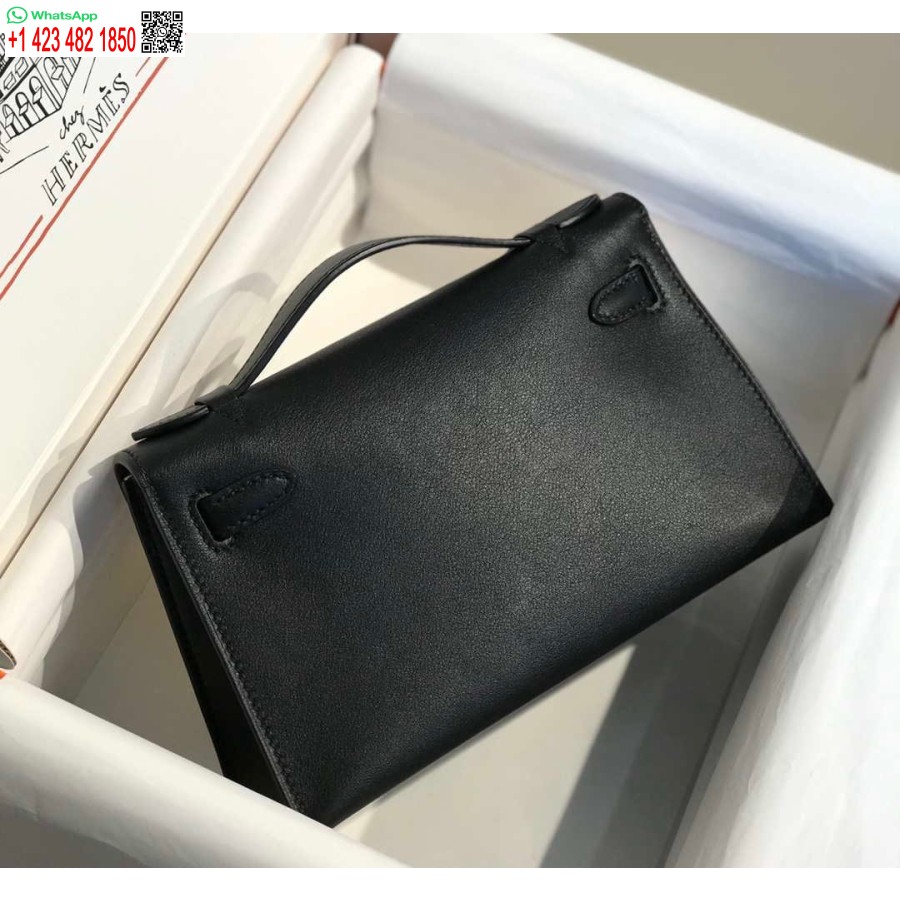 Replika Hermes Kelly Pochette Swift Läder Clutchväska Guld H230270