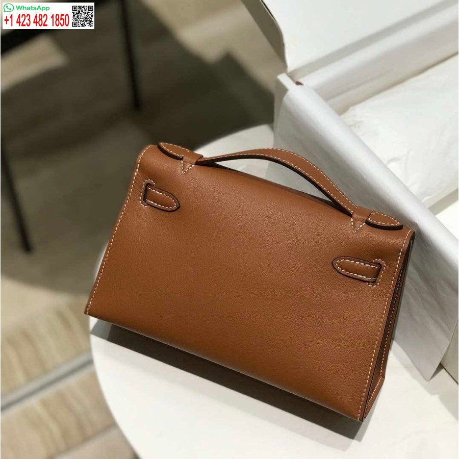 ماکت هرمس کلی پوچت کیف کلاچ چرمی سوئیفت طلا H230265