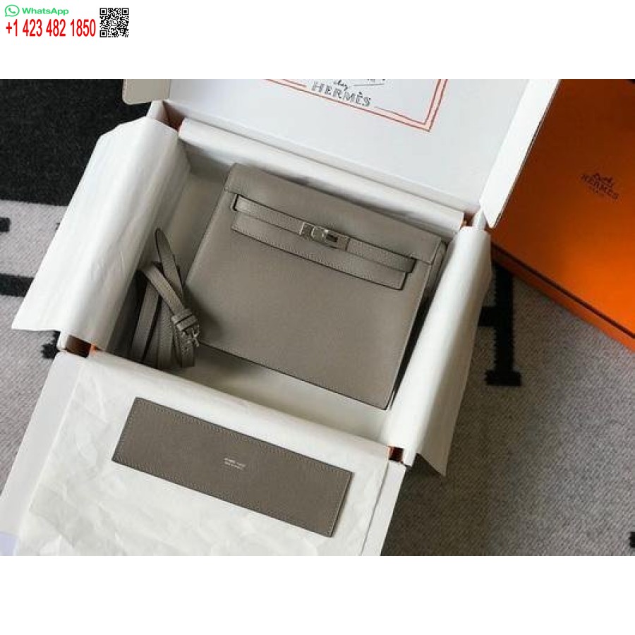 Replica Hermes Kelly Danse 22cm Geanta Piele 20356 Gri