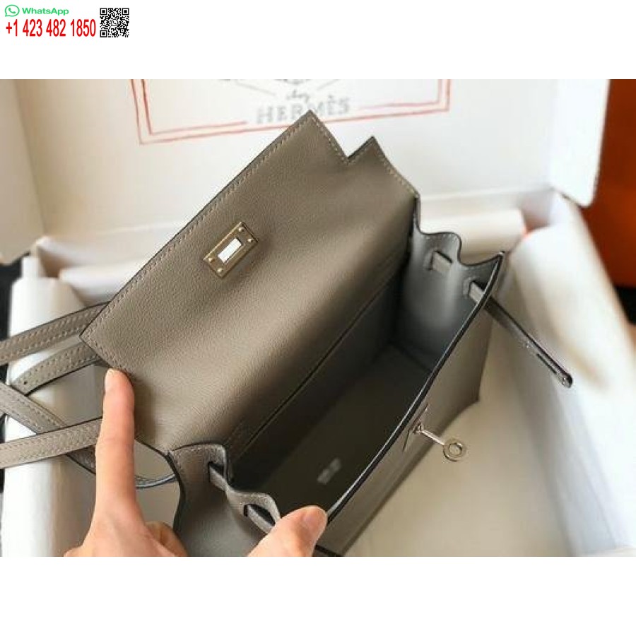 Replica Hermes Kelly Danse 22cm Geanta Piele 20356 Gri