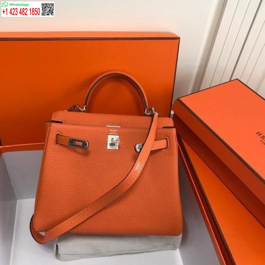 Replica Hermes Kelly Danse 20313 Borsa A Tracolla Firmata Tote Arancione