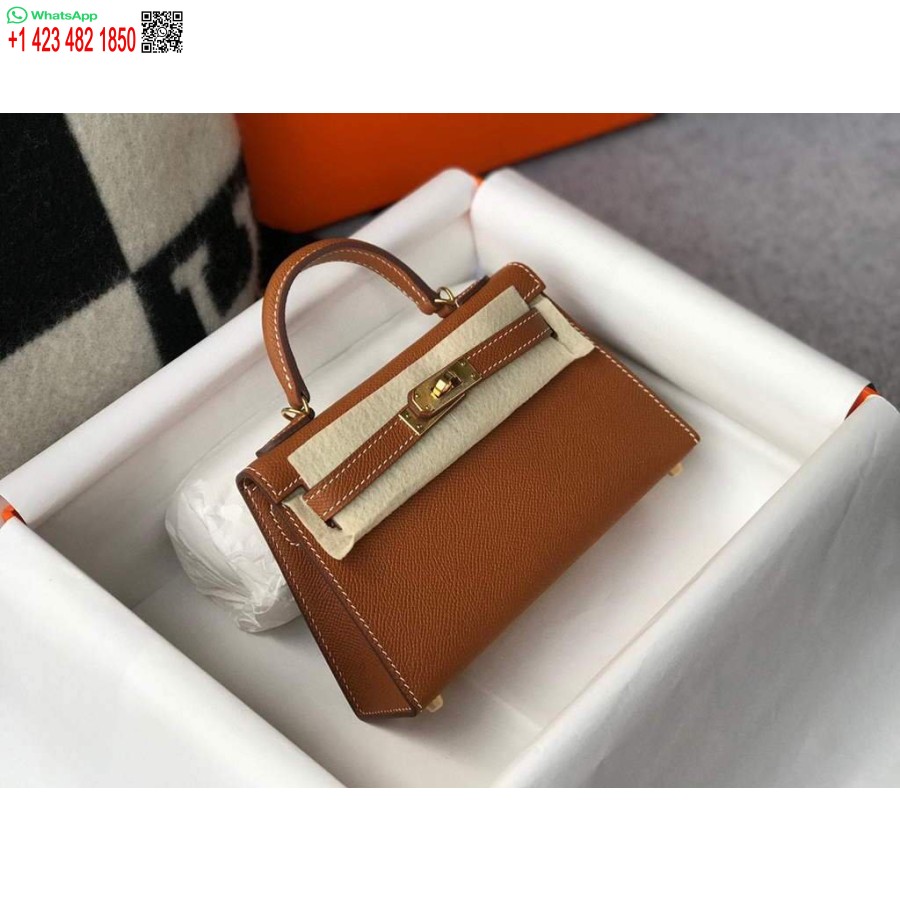 ماکت کیف هرمس کلی کیف هرمس 19 سانتی متری برنزه برنزه شانه شانه ای کوچک 20467