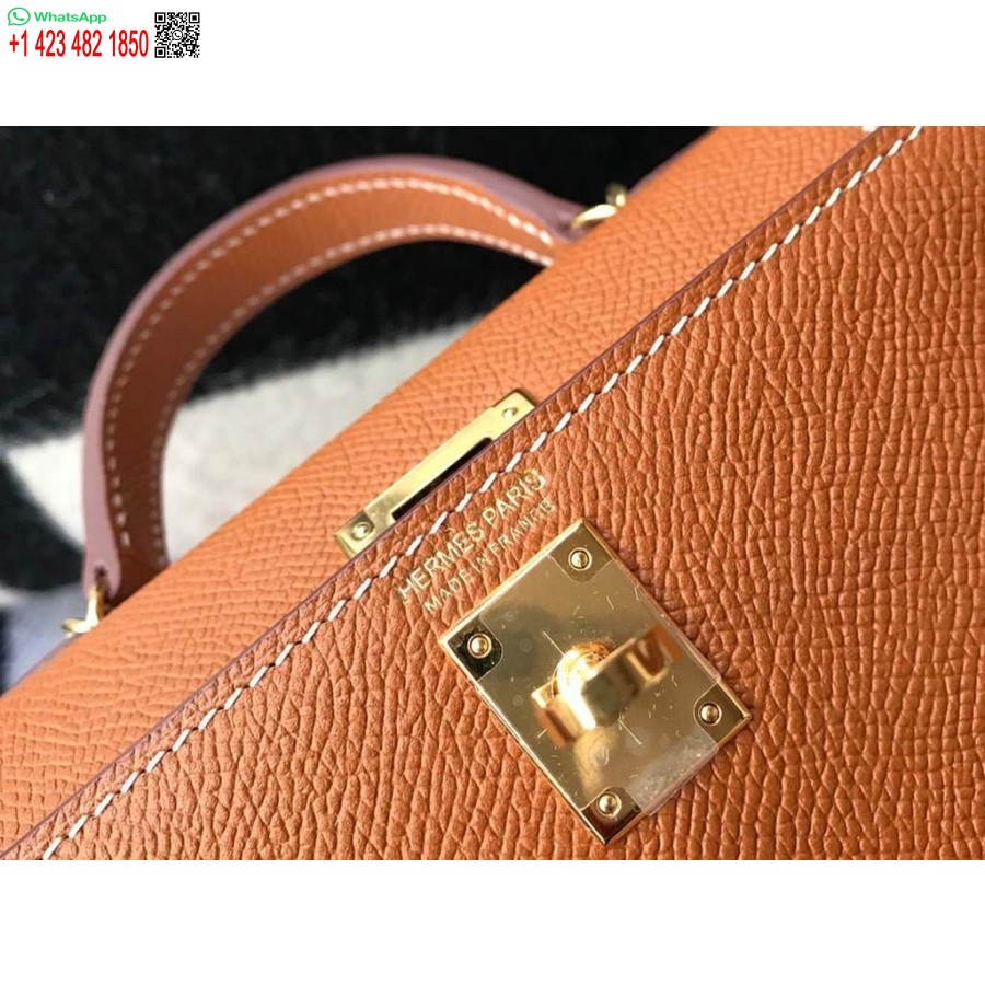 ماکت کیف هرمس کلی کیف هرمس 19 سانتی متری برنزه برنزه شانه شانه ای کوچک 20467