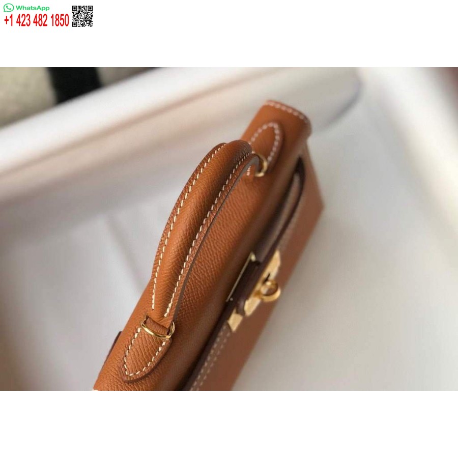 ماکت کیف هرمس کلی کیف هرمس 19 سانتی متری برنزه برنزه شانه شانه ای کوچک 20467