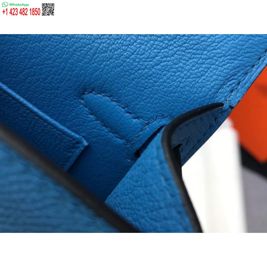 реплика Hermes Кели чанта Hermes 19 см Epsom мини чанта през рамо средно синьо 20469