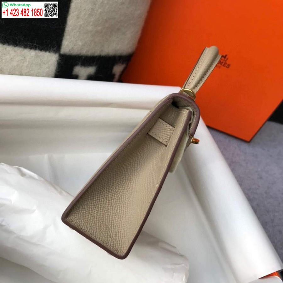 طبق الاصل هيرميس كيلي حقيبة هيرميس 19 سم إبسوم حقيبة الكتف الصغيرة المشمش 20466