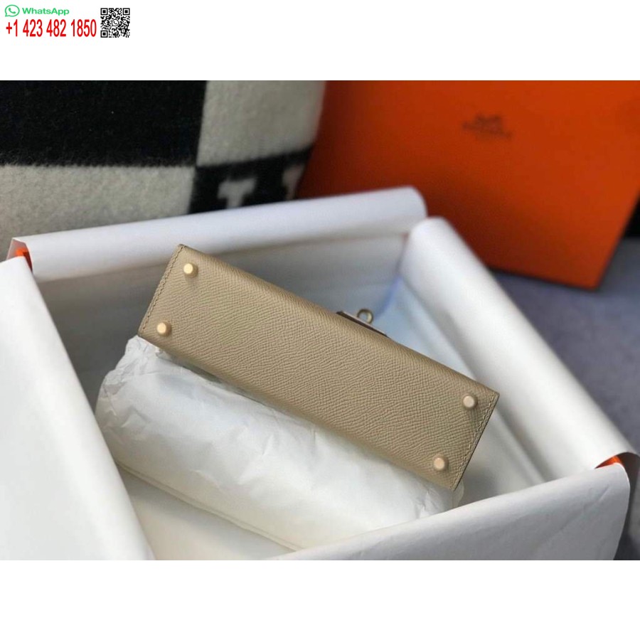 طبق الاصل هيرميس كيلي حقيبة هيرميس 19 سم إبسوم حقيبة الكتف الصغيرة المشمش 20466