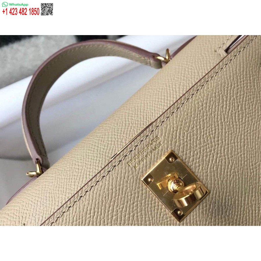 طبق الاصل هيرميس كيلي حقيبة هيرميس 19 سم إبسوم حقيبة الكتف الصغيرة المشمش 20466