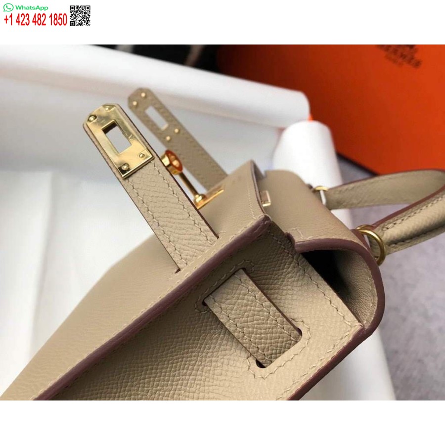 طبق الاصل هيرميس كيلي حقيبة هيرميس 19 سم إبسوم حقيبة الكتف الصغيرة المشمش 20466