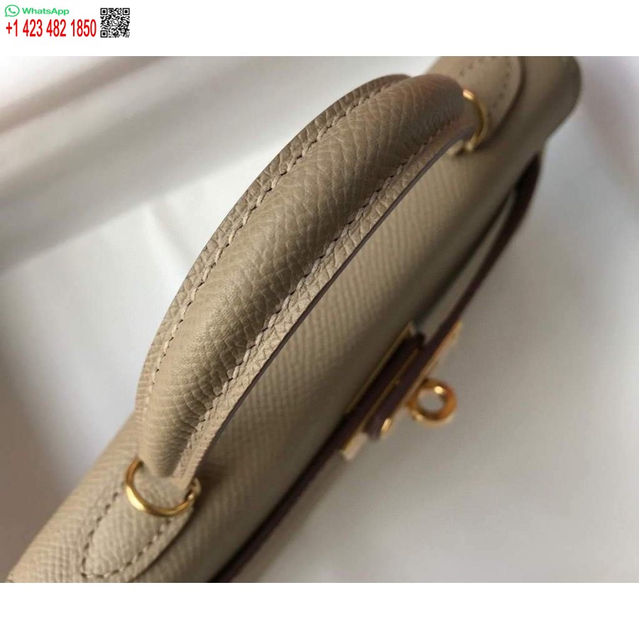 طبق الاصل هيرميس كيلي حقيبة هيرميس 19 سم إبسوم حقيبة الكتف الصغيرة المشمش 20466