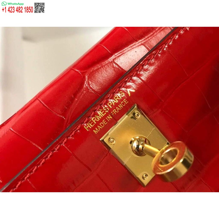 реплика Hermes Кели дизайнерска чанта Hermes 19 см мини чанта през рамо червена 20454