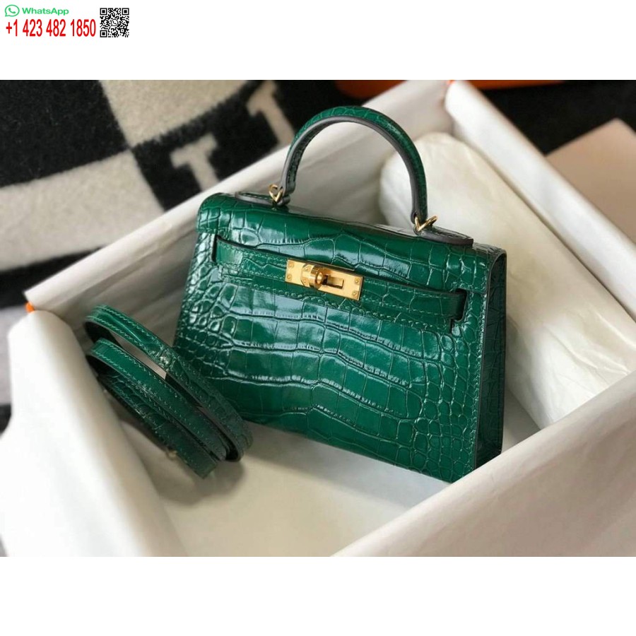 ماکت هرمس کیسه کیلی طرح هرمس 19 سانتی متر شانه مینی کیف سبز 20452