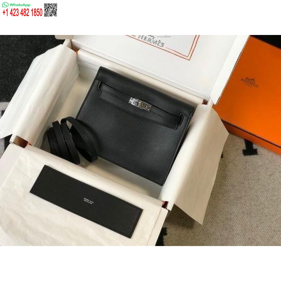 Replik Hermes Kelly 22cm Danse Ledertasche 20350 Schwarz